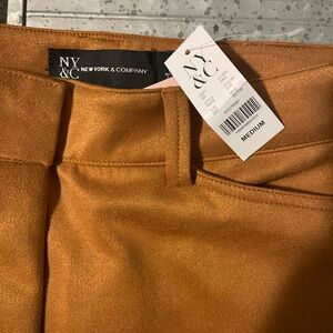 Faux suede wide leg pants.